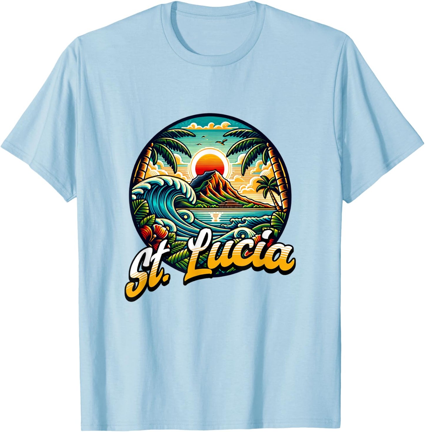 St. Lucia Island Souvenir Caribbean Sea St. Lucia T-Shirt - T-Shirt | Light Blue