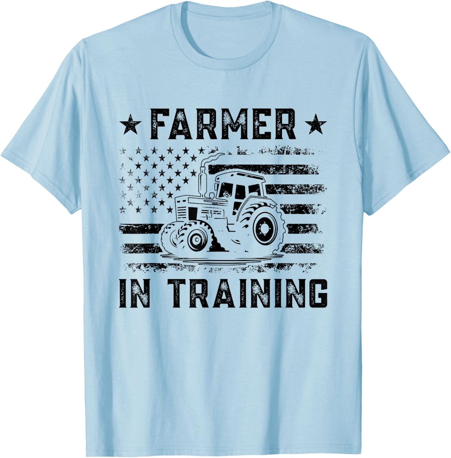 Farmer In Training US American Flag Design For Future Farmer T-Shirt - T-Shirt | Light Blue