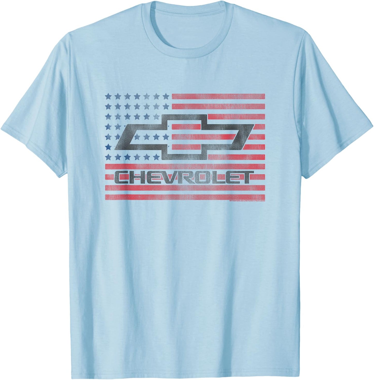 Chevrolet American Flag | #32698 T-Shirt - T-Shirt | Light Blue