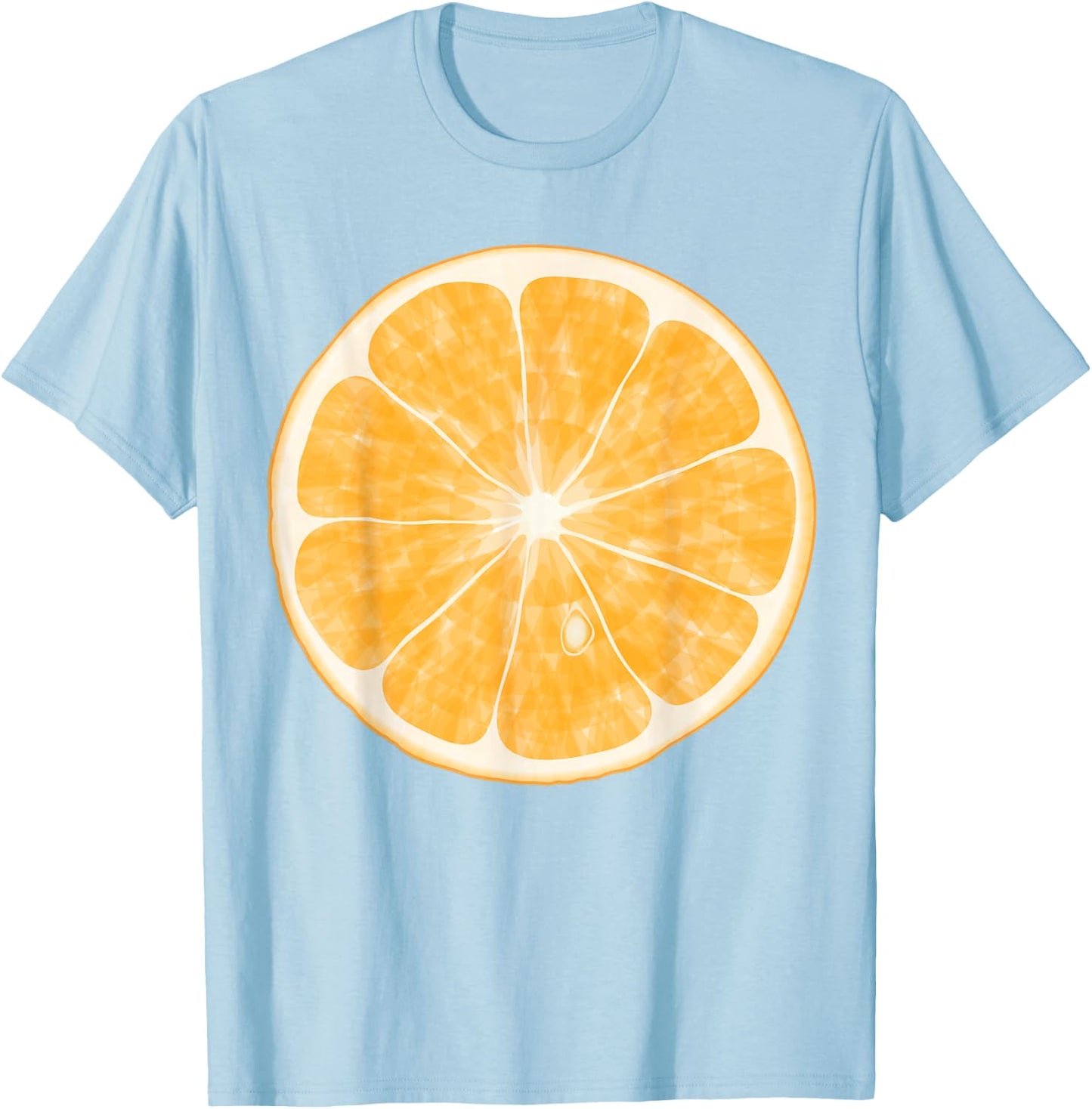 Sliced Orange Fruit Halloween Funny Halloween Design T-Shirt - T-Shirt | Light Blue