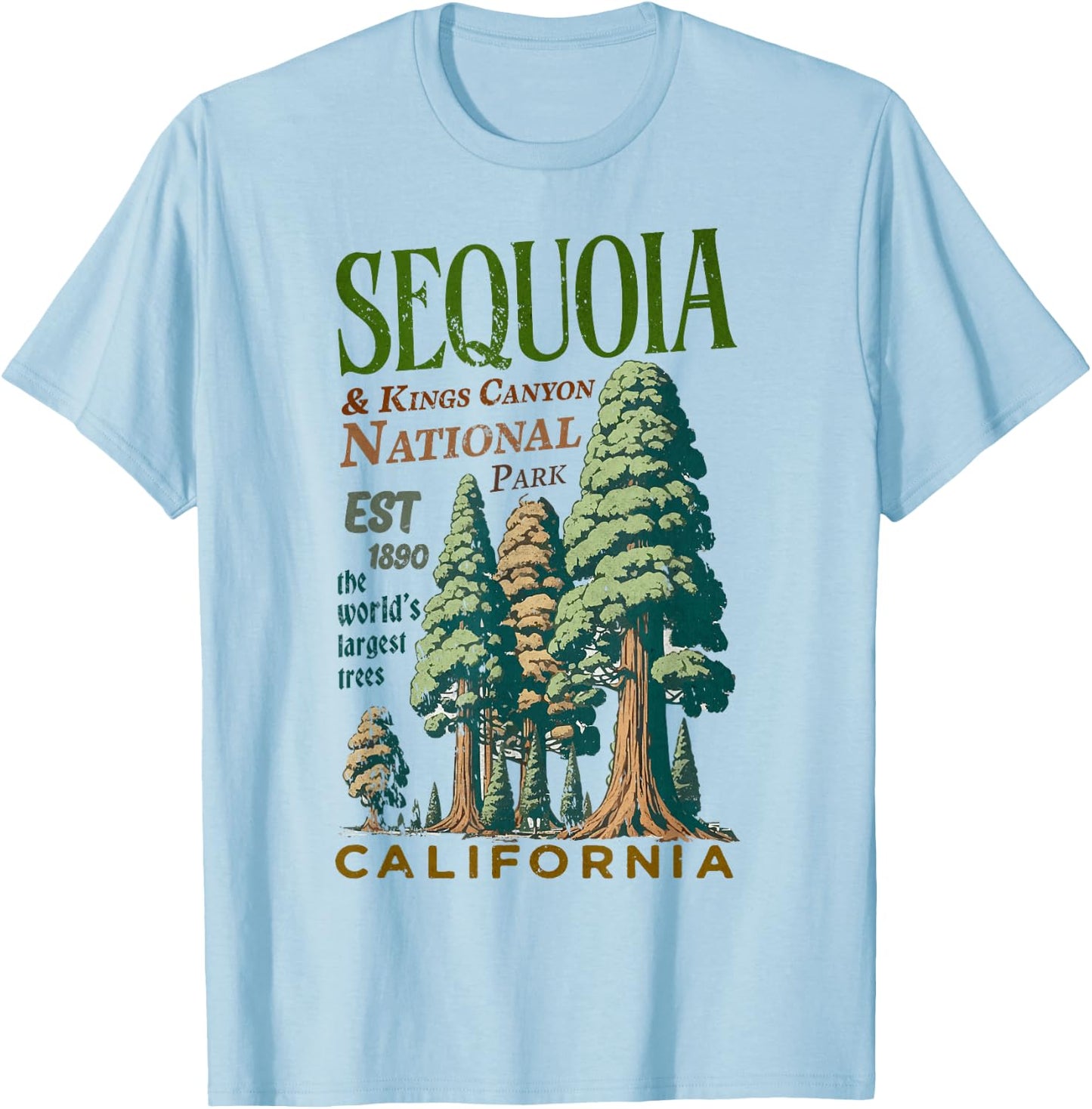 Sequoia Kings Canyon National Parks T-Shirt - T-Shirt | Light Blue