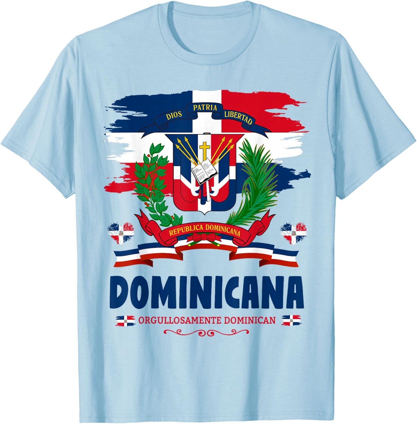 Coat of Arms Republica Dominicana For Kids & Dominican Flag T-Shirt - T-Shirt | Light Blue