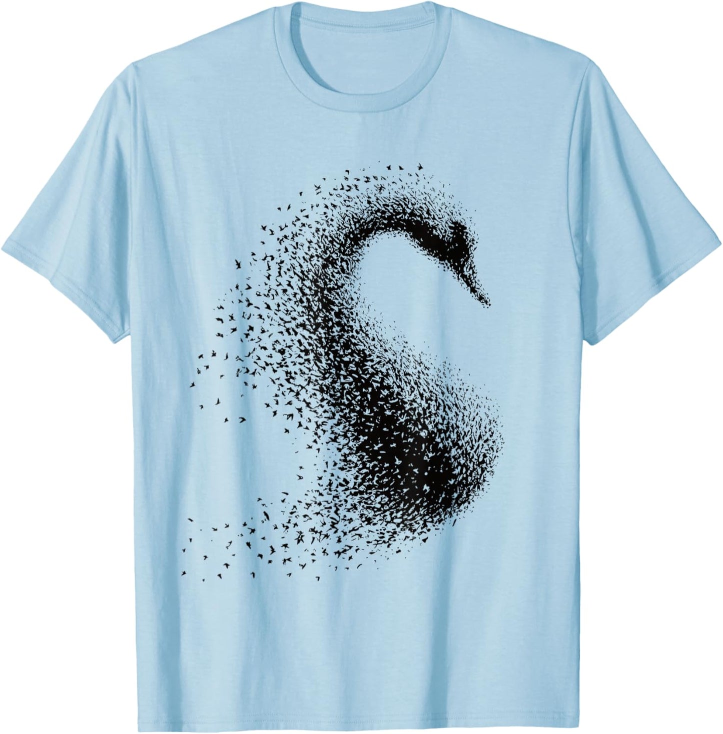 Murmuration of Birds s Swan from a Flock of Birds T-Shirt - T-Shirt | Light Blue