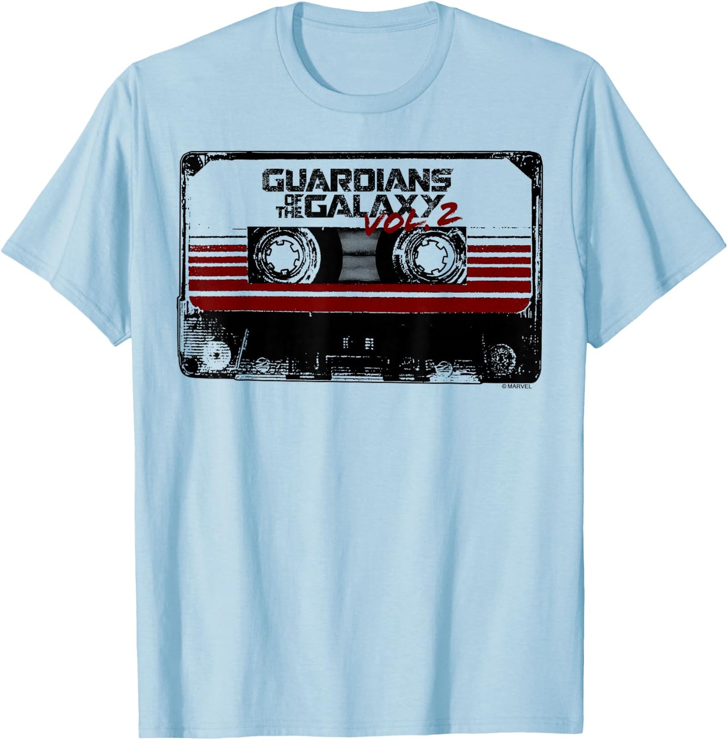 Marvel Guardians of The Galaxy Vol 2 Awesome Mix Tape Logo T-Shirt - T-Shirt | Light Blue