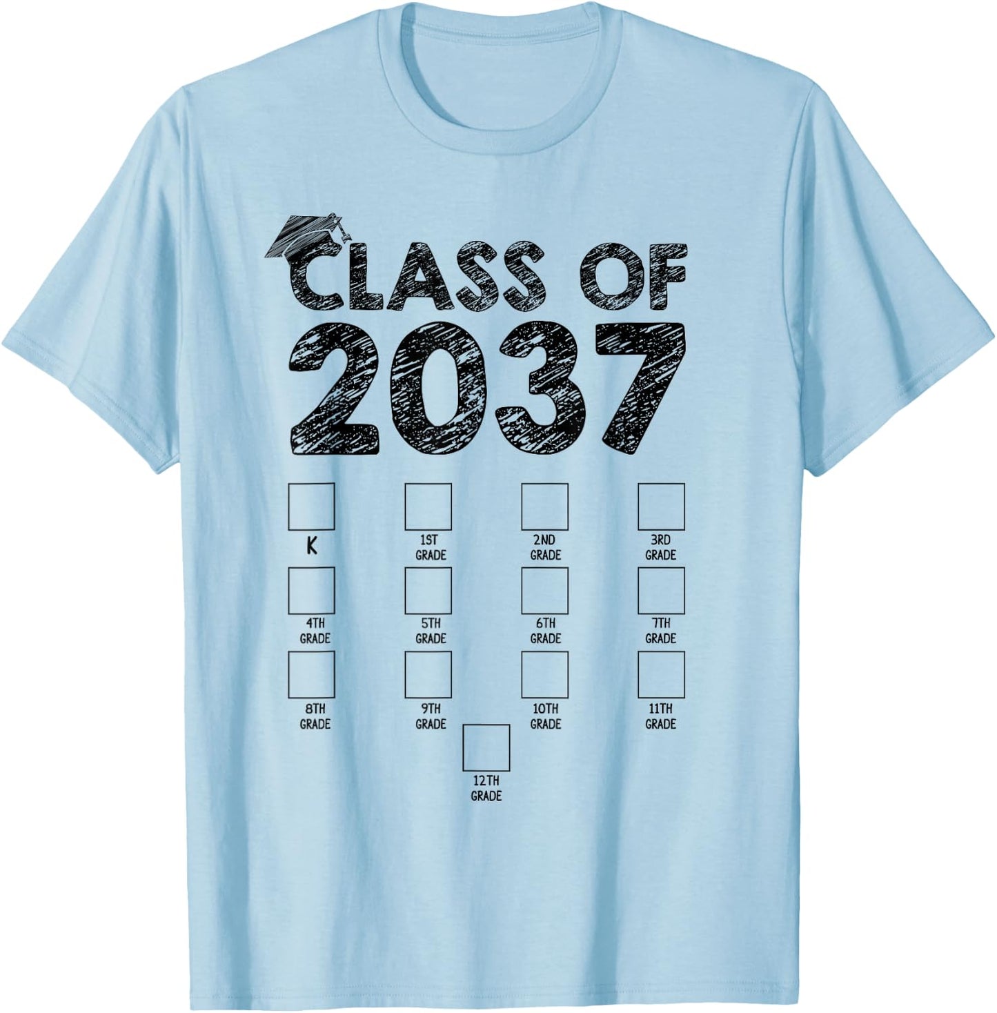 Class of 2037 Grow With Me First Day School Back to School T-Shirt - T-Shirt | Light Blue