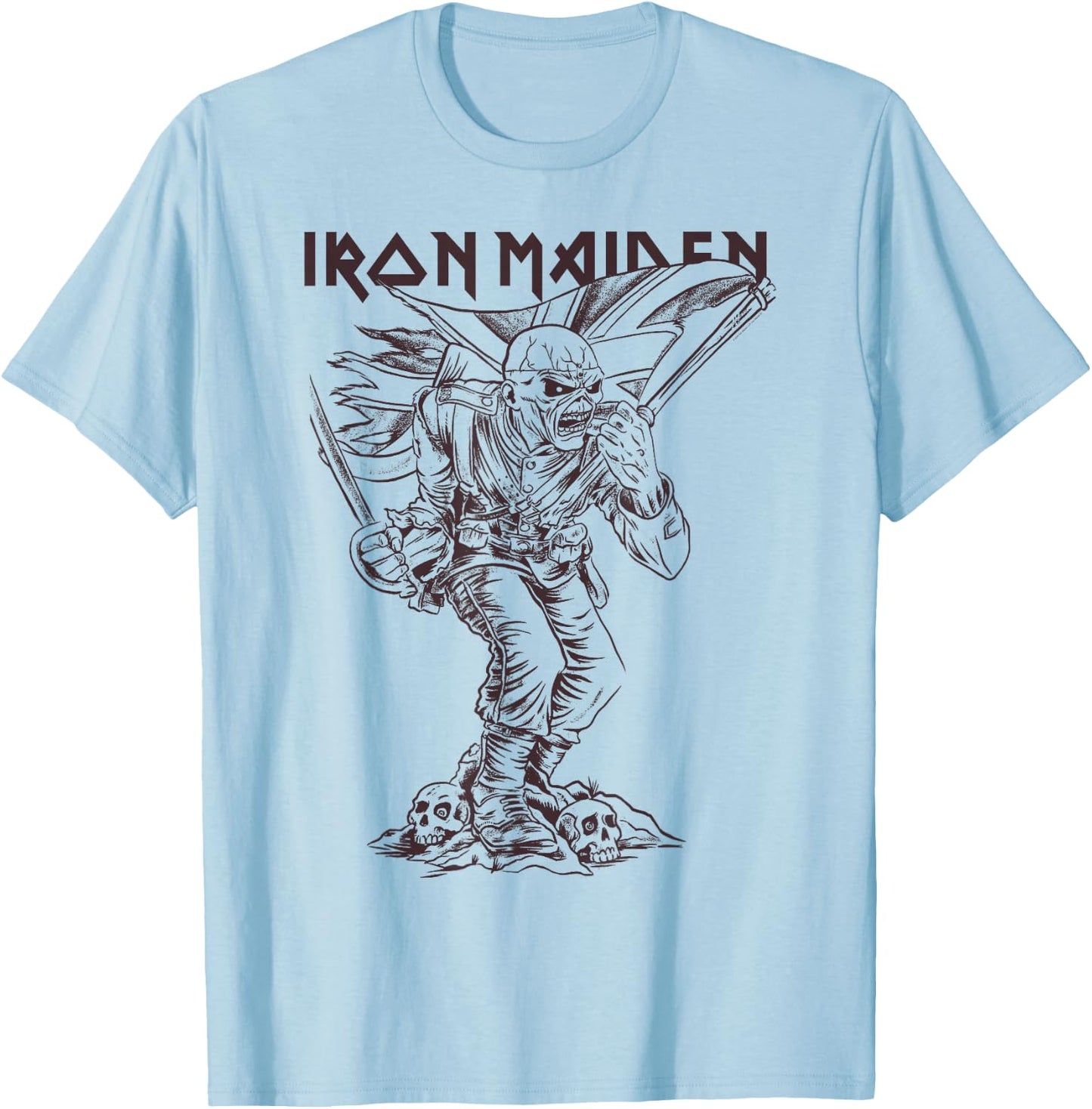 Iron Maiden - Piece of Mind Graphic Novel Trooper Red T-Shirt - T-Shirt | Light Blue