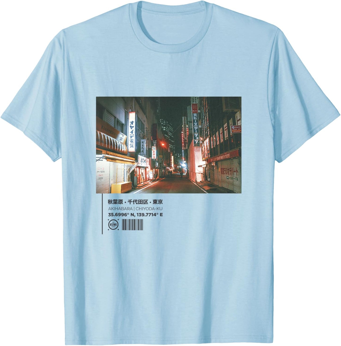 Japanese Retro Vintage 90s 80s Streetwear Art Tokyo Graphic T-Shirt - T-Shirt | Light Blue