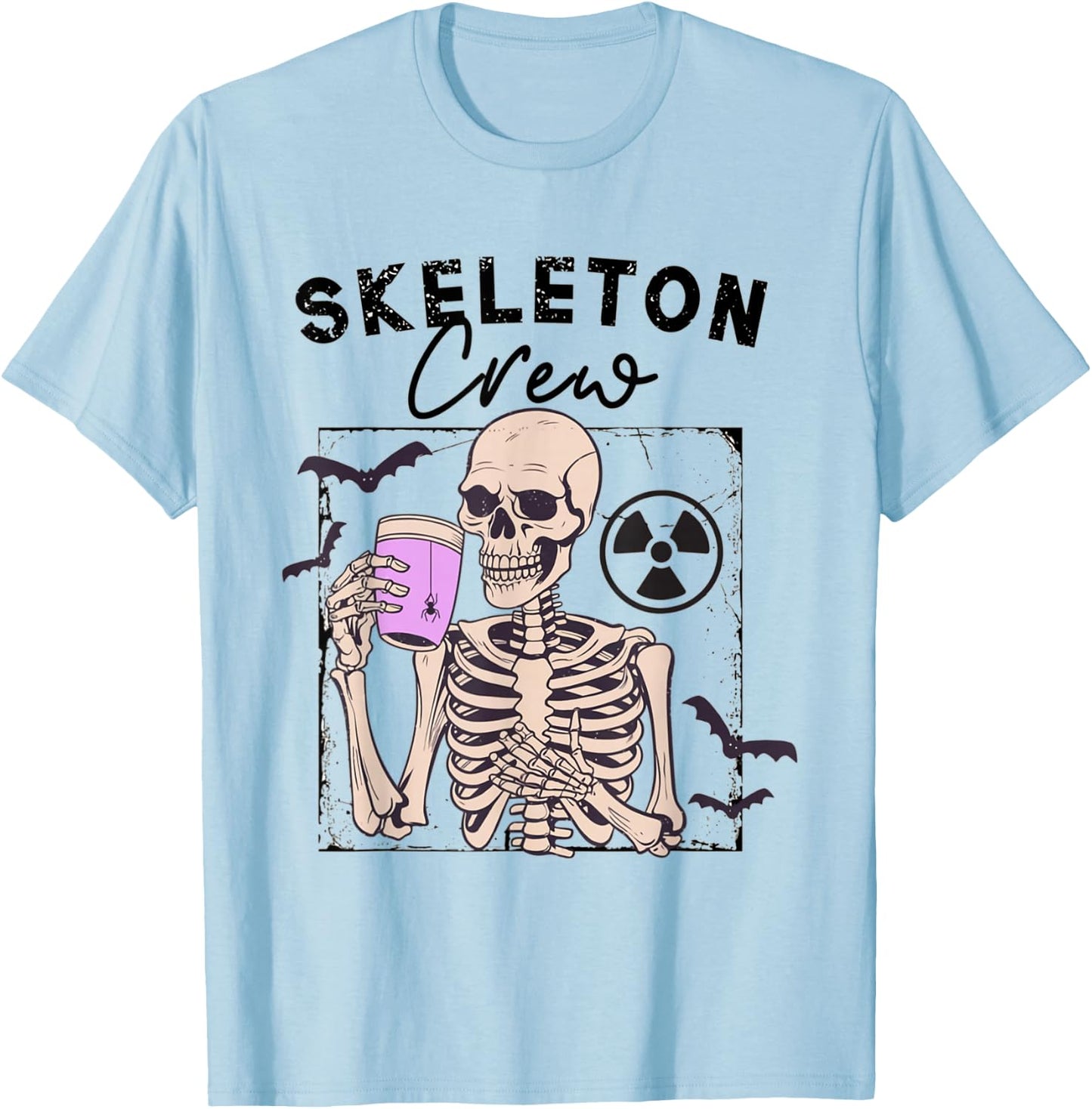 Radiology Halloween Xray Tech Skeleton Coffee Crew CT Tech T-Shirt - T-Shirt | Light Blue