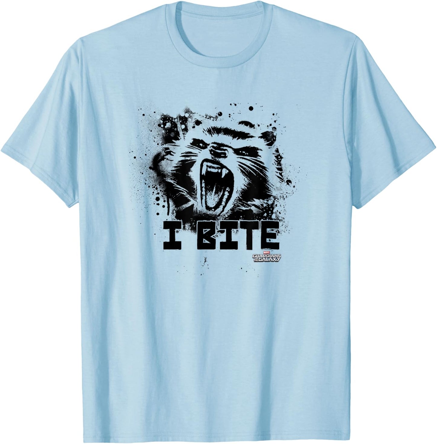 Marvel Guardians of The Galaxy Rocket Raccoon I Bite! Small T-Shirt - T-Shirt | Light Blue