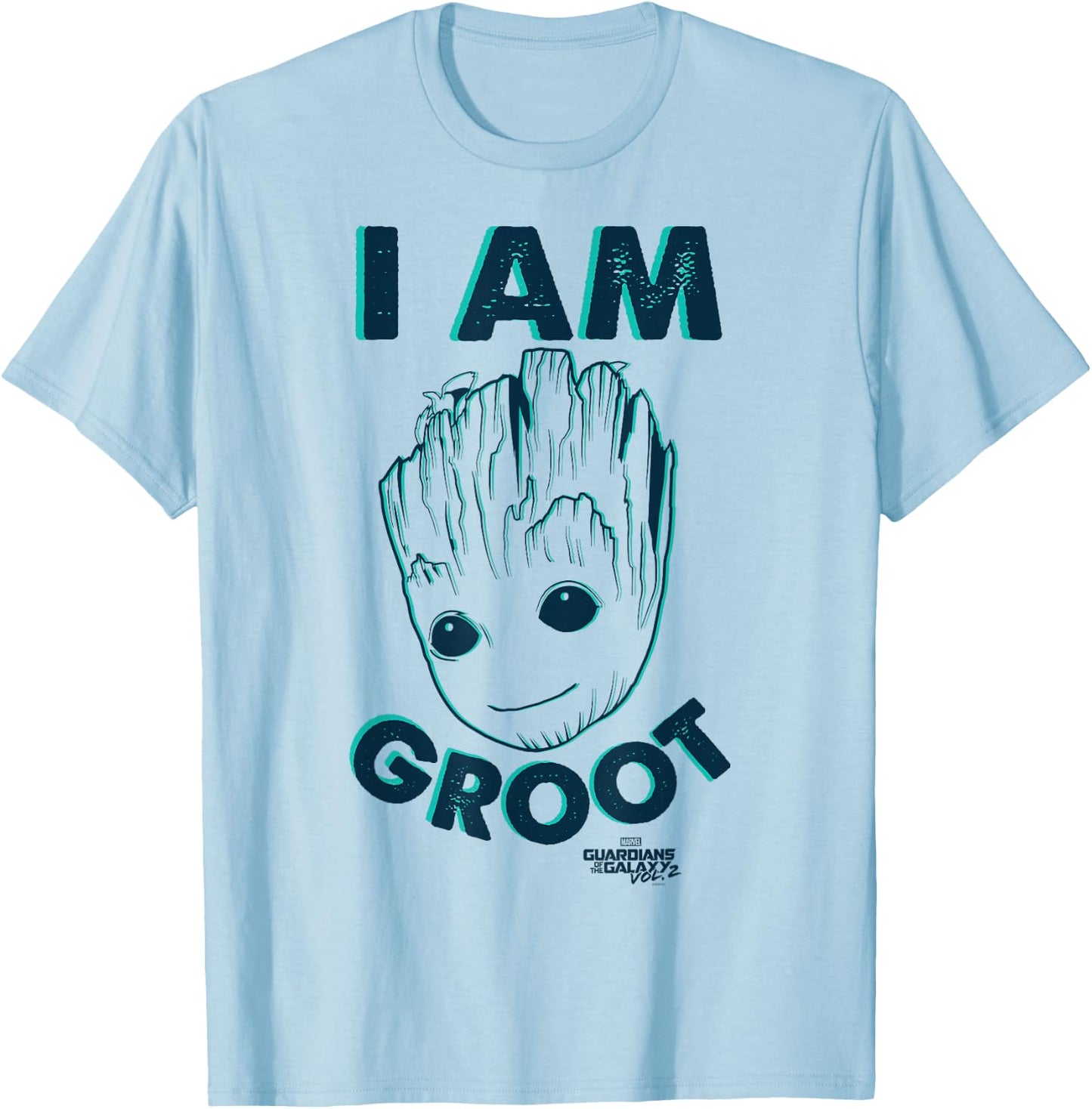 Marvel Guardians of The Galaxy Vol 2 Baby Groot Neon Sketch T-Shirt - T-Shirt | Light Blue
