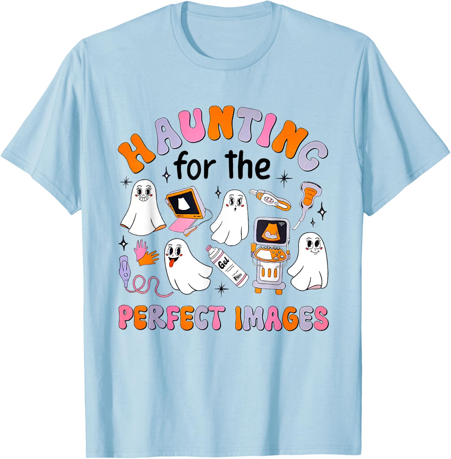 Haunting For The Perfect Images Halloween Sono Tech CT MRI T-Shirt - T-Shirt | Light Blue