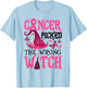Breast Cancer Picked The Wrong Witch Halloween Women Girls T-Shirt - T-Shirt | Light Blue