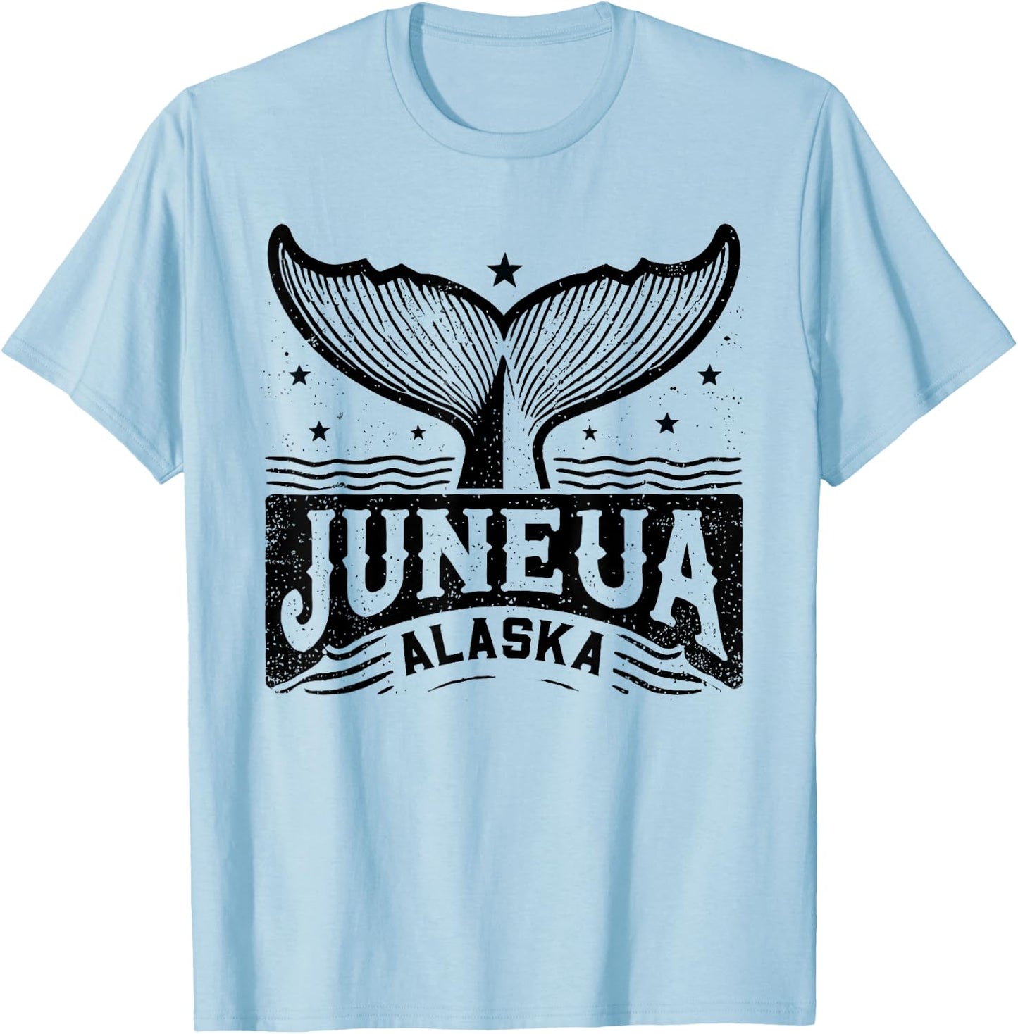 Juneau Alaska Whale Tail Wildlife Adventure Alaskan T-Shirt - T-Shirt | Light Blue
