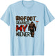 Funny Retro Bigfoot, Bigfoot Grabbed My Wiener Design T-Shirt - T-Shirt | Light Blue