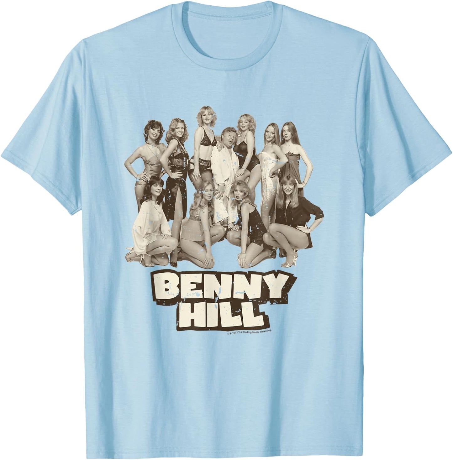 Benny Hill Show Comedian With His Hill's Angels T-Shirt - T-Shirt | Light Blue