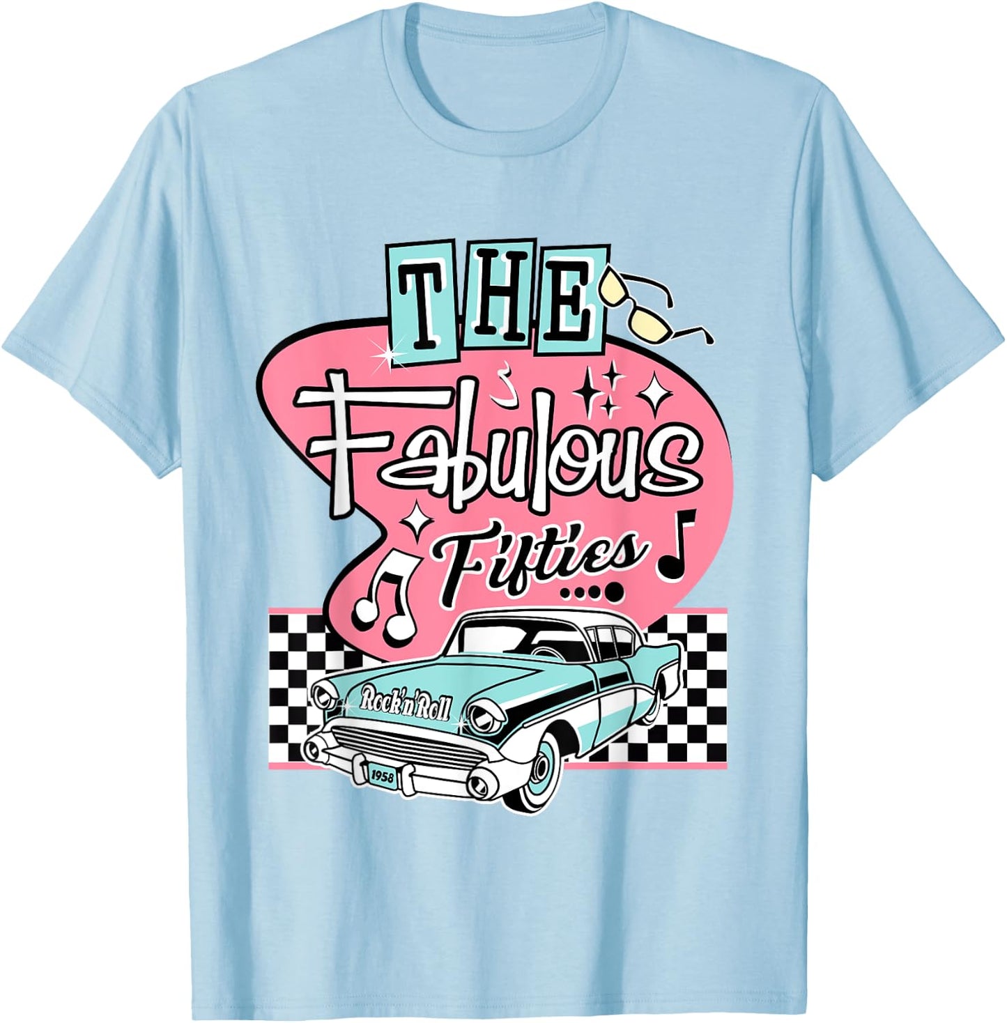 1950s Sock Hop Dance Retro 50s Costume Rockabilly Doo Wop T-Shirt - T-Shirt | Light Blue