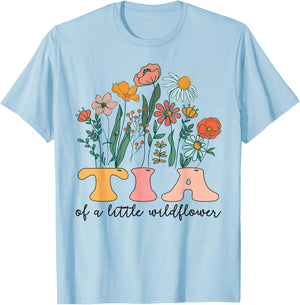 Tia Of The Little Wildflower Birthday Party Baby Shower T-Shirt - T-Shirt | Light Blue