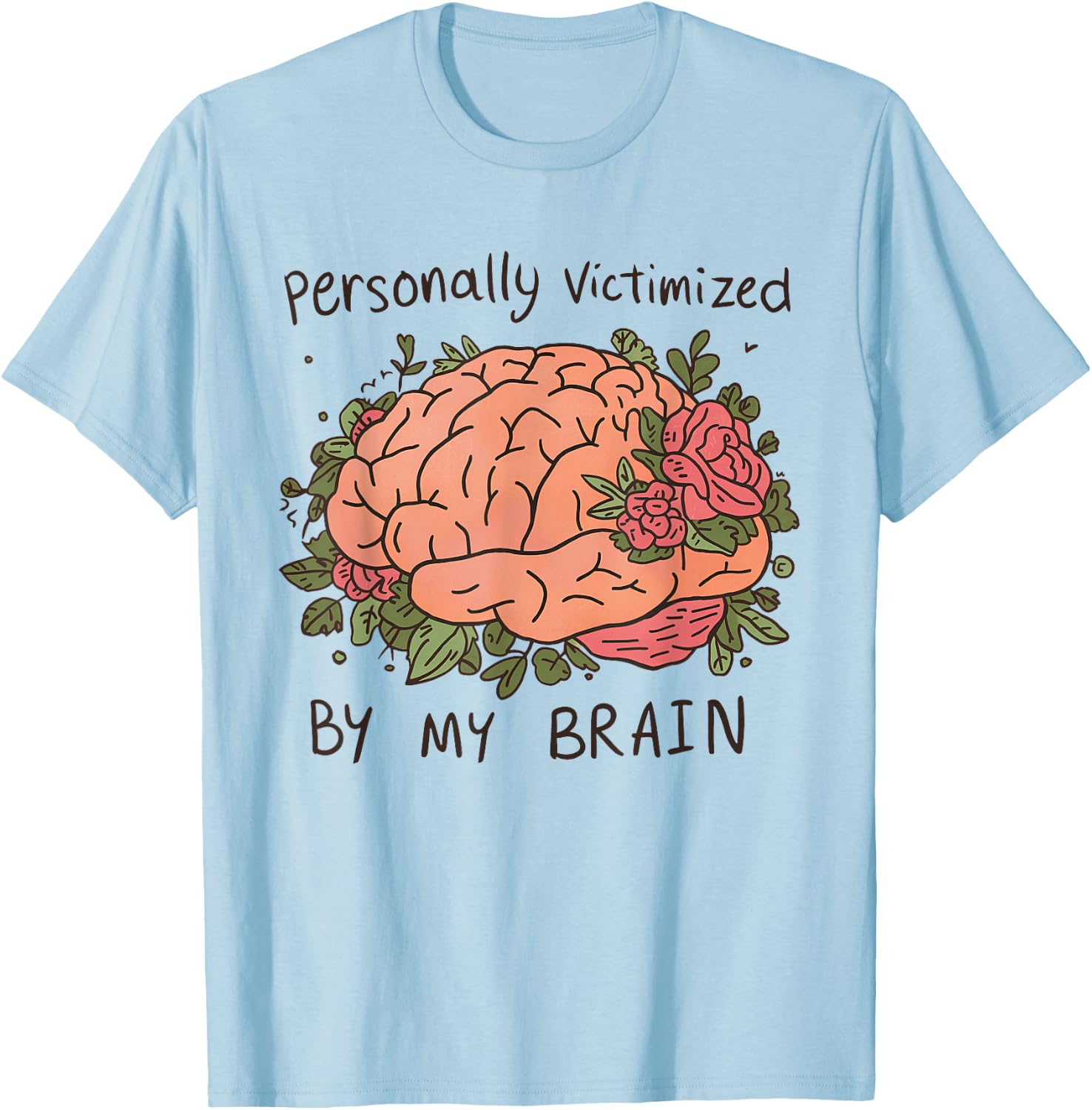 Chronic Migraine Awareness Month Brain Purple Ribbon Support T-Shirt - T-Shirt | Light Blue