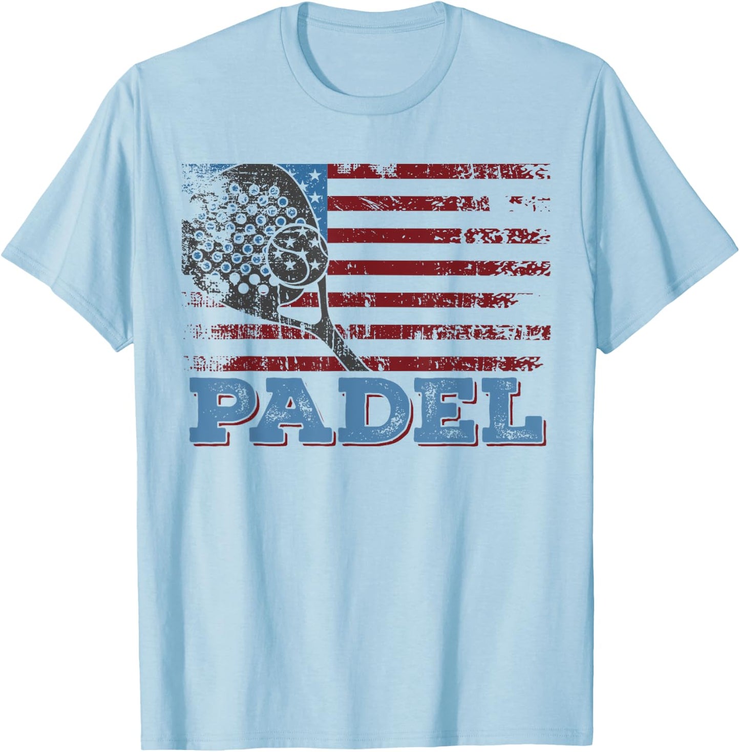 Padel American Flag Paddle Lovers for Patriotic Padel Player Kids Men T-Shirt - T-Shirt | Light Blue
