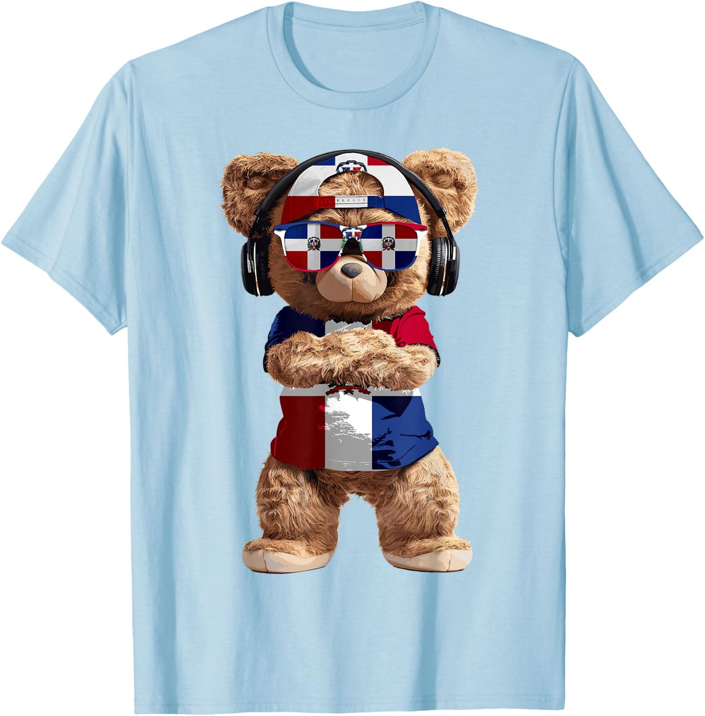 Dominican Republic Flag Souvenirs Bear Products Dominican T-Shirt - T-Shirt | Light Blue