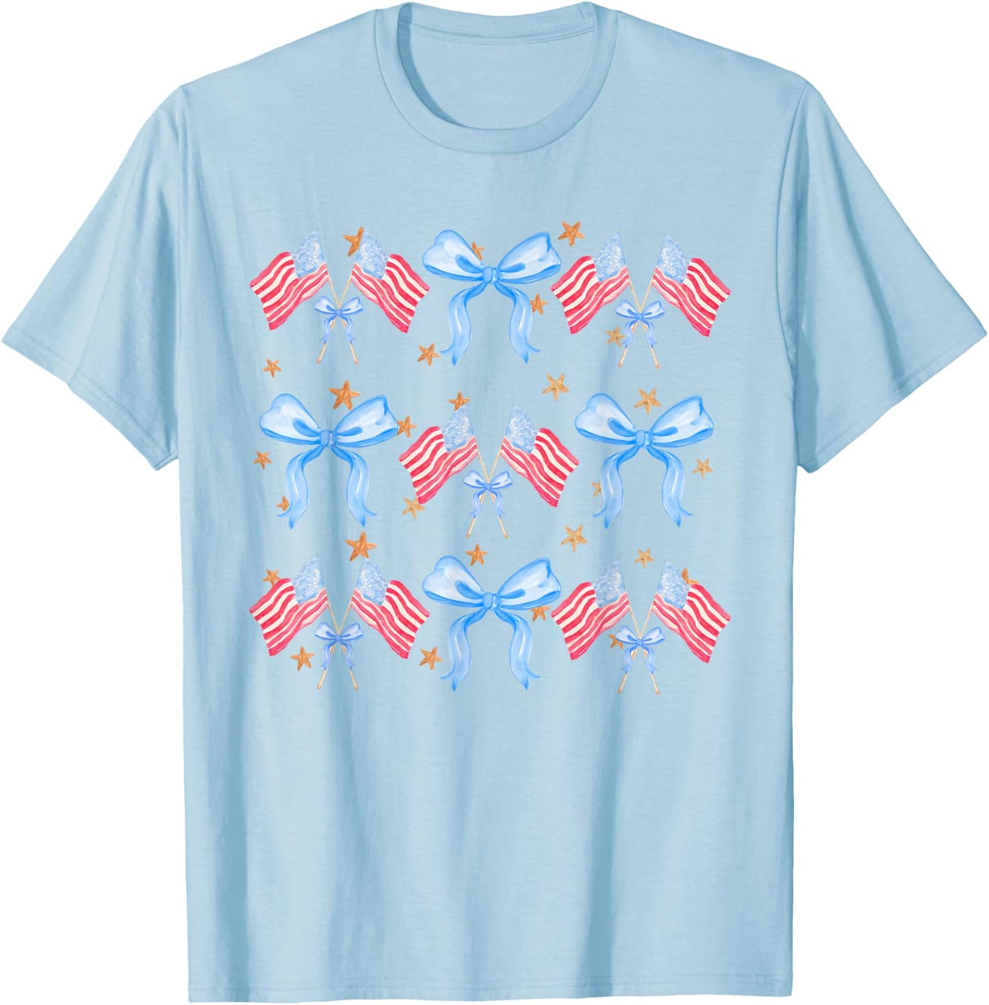 Patriotic Coquette 4th July American Flag Independence Day Men T-Shirt - T-Shirt | Light Blue