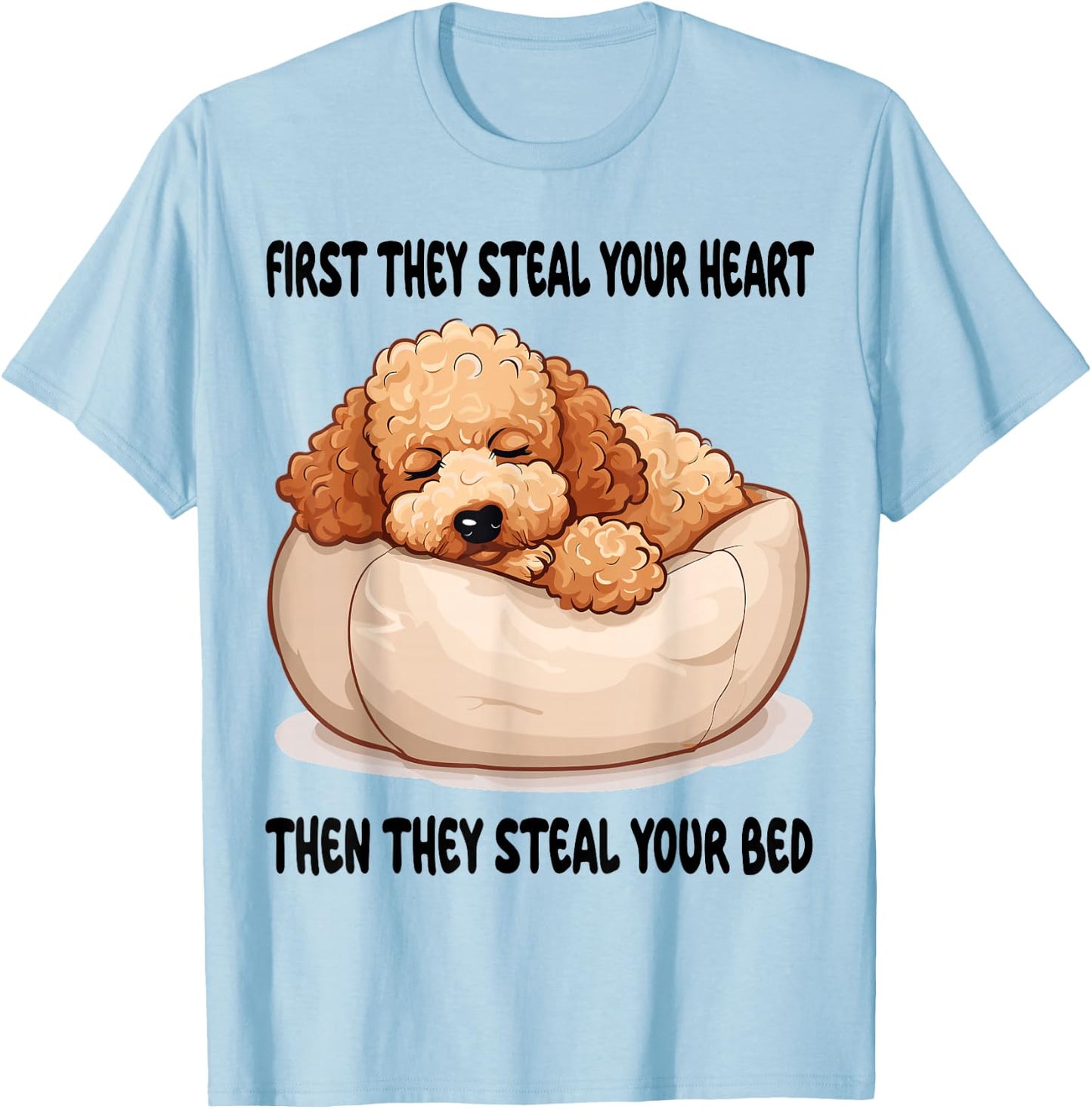 Toy-Poodle Sleeping Pajamas Nightgown T-Shirt - T-Shirt | Light Blue