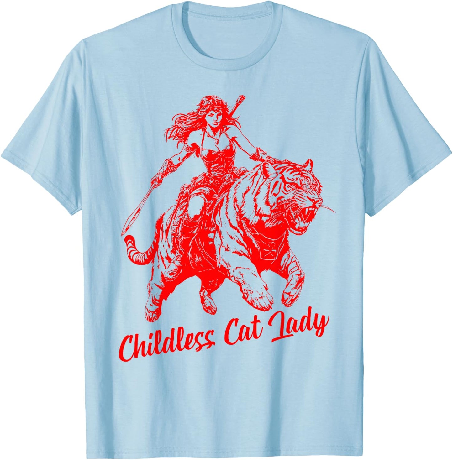 Childless Cat Lady Kamala Harris President 2024 Women Kamala T-Shirt - T-Shirt | Light Blue