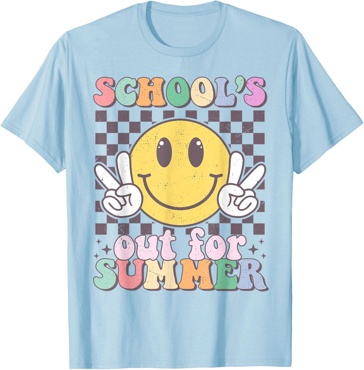 Schools Out For Summer Smile Last Day Of School Teacher Kids T-Shirt - T-Shirt | Light Blue