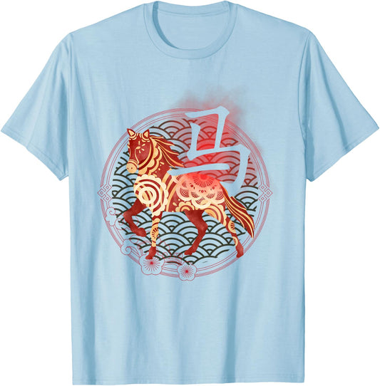 Chinese Lunar New Year Of The Horse 2026 Vietnamese Tet T-Shirt - T-Shirt | Light Blue