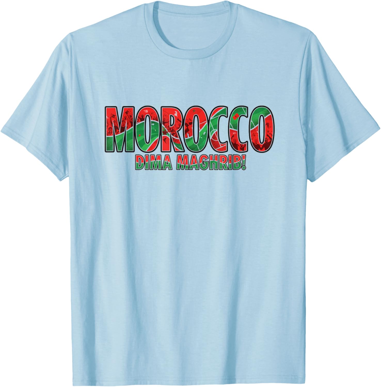 Maroc Dima Maghrib Maillot de Supporter de Football 2026 T-Shirt - T-Shirt | Light Blue