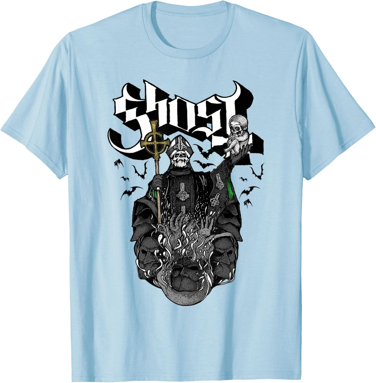 Ghost – Challice on Red T-Shirt - T-Shirt | Light Blue