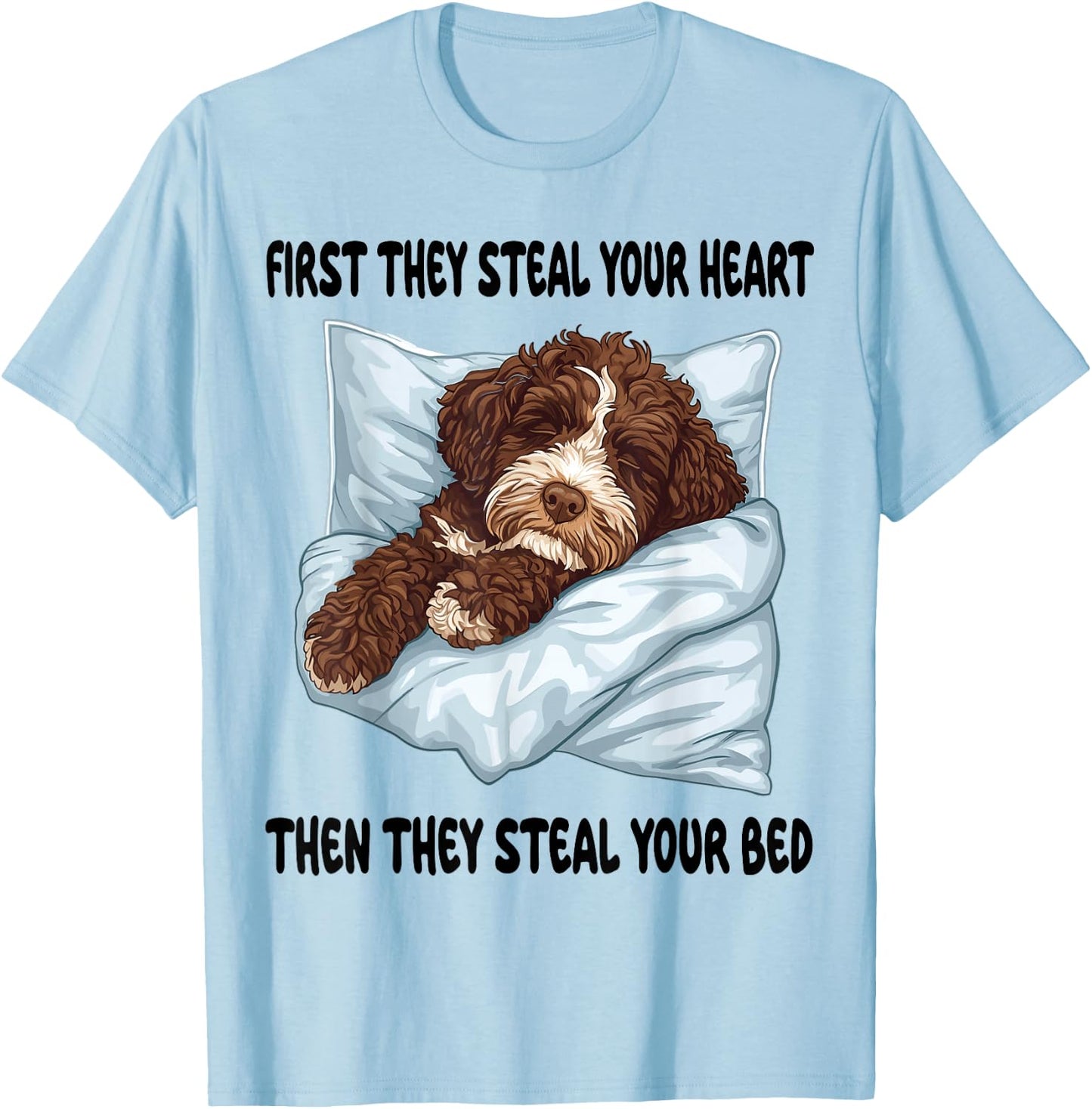 Bernedoodle Sleeping Pajamas Nightgown T-Shirt - T-Shirt | Light Blue