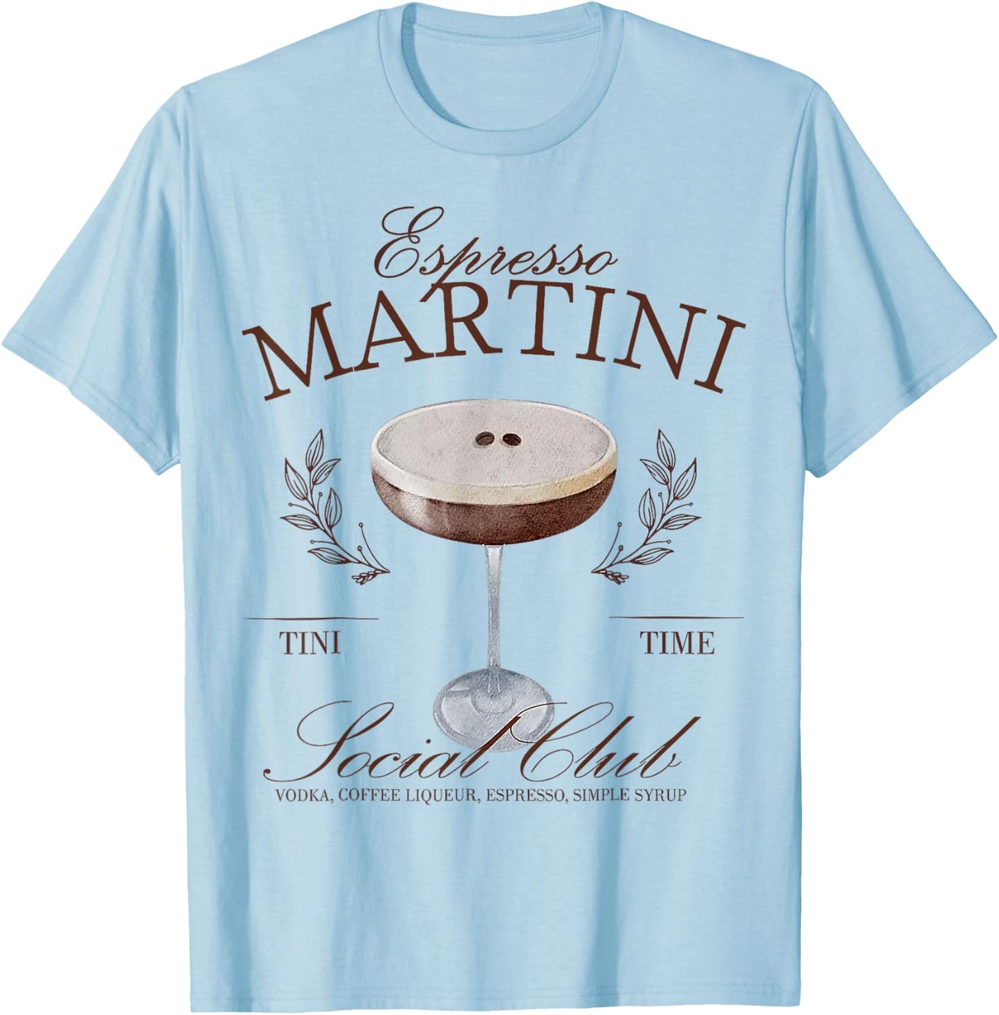 Espresso Martini Social Club Cocktail Bachelorette Design T-Shirt - T-Shirt | Light Blue