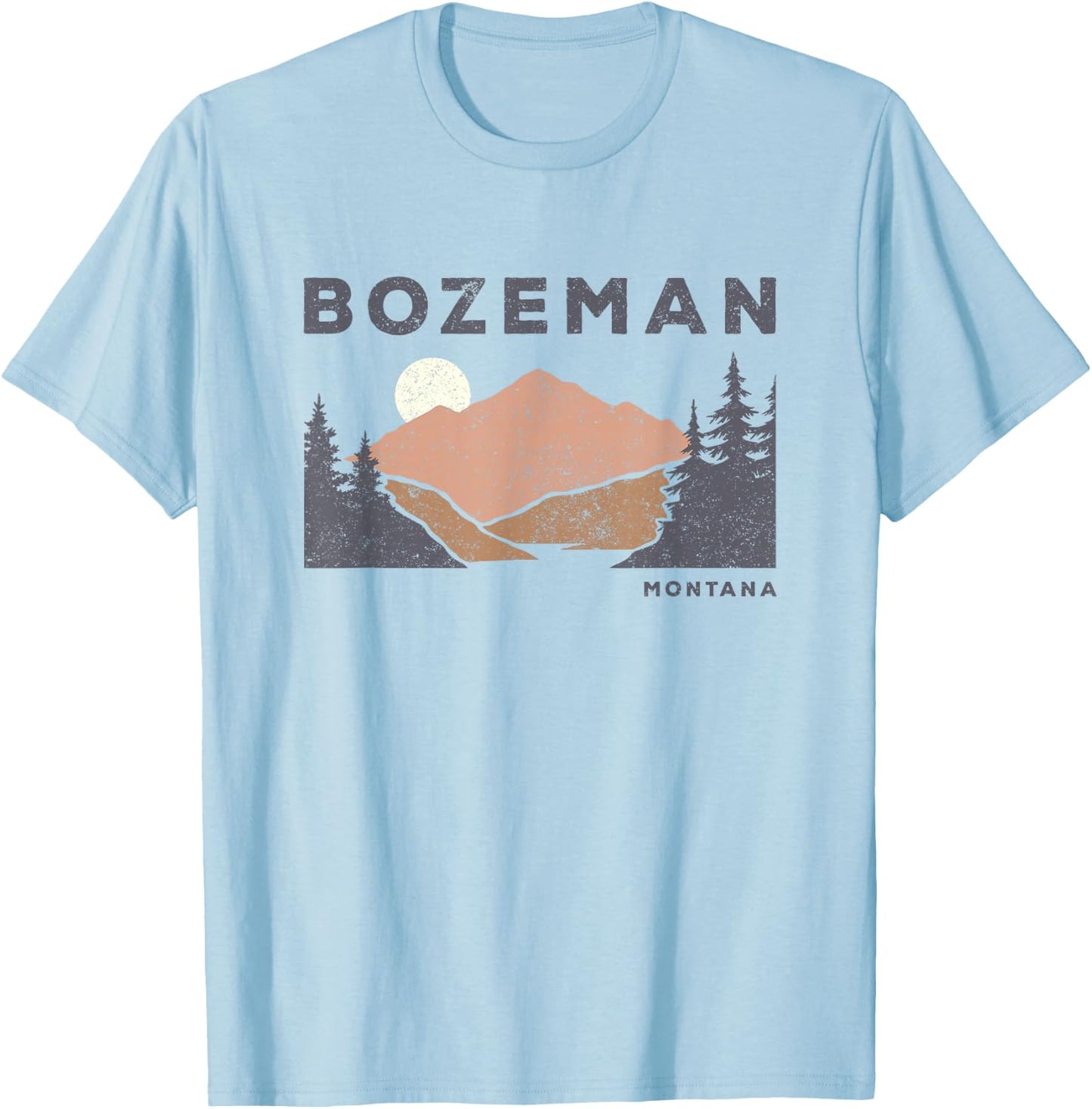 Vintage Bozeman Montana Retro Mountain Souvenir T-Shirt - T-Shirt | Light Blue