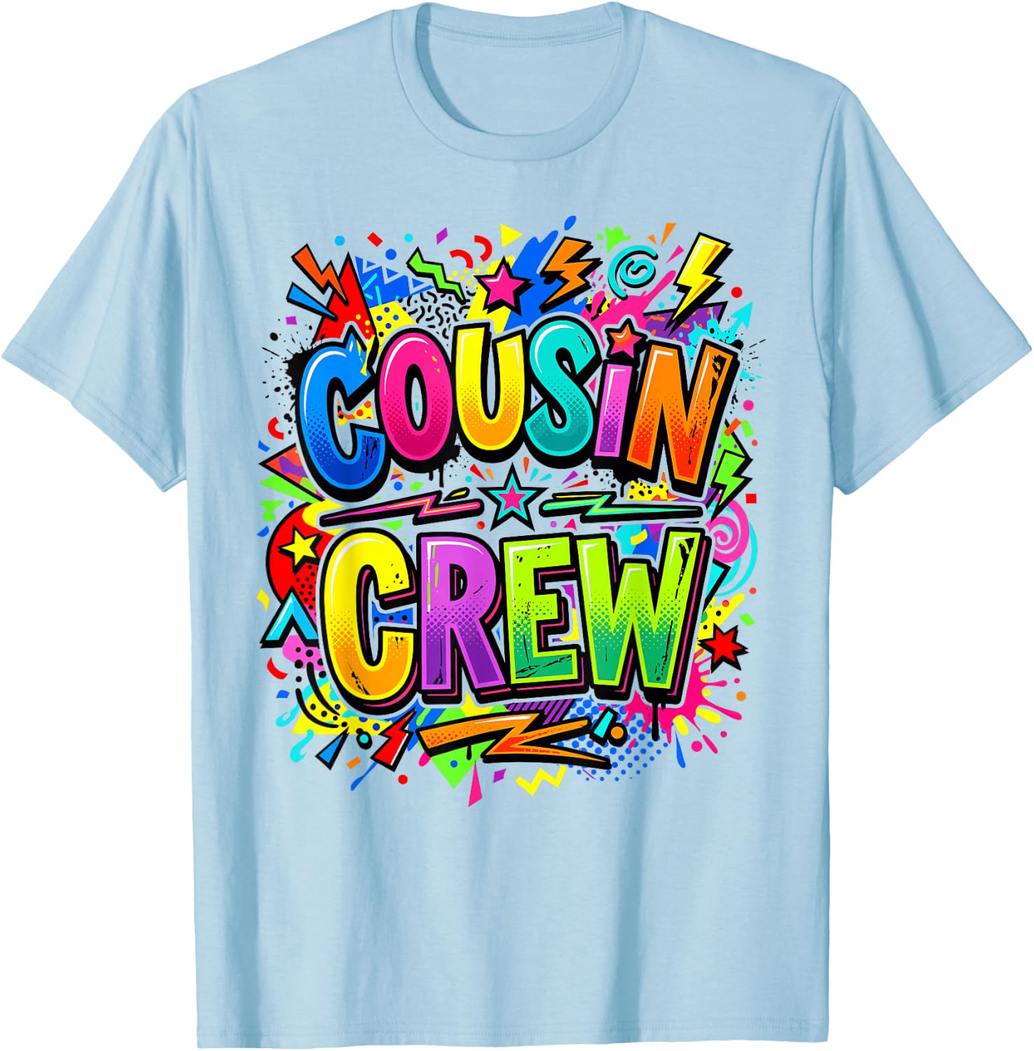 Cousin Crew Squad Family Matching Boys Girls Kids T-Shirt - T-Shirt | Light Blue