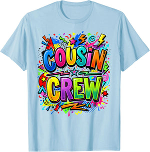 Cousin Crew Squad Family Matching Boys Girls Kids T-Shirt - T-Shirt | Light Blue