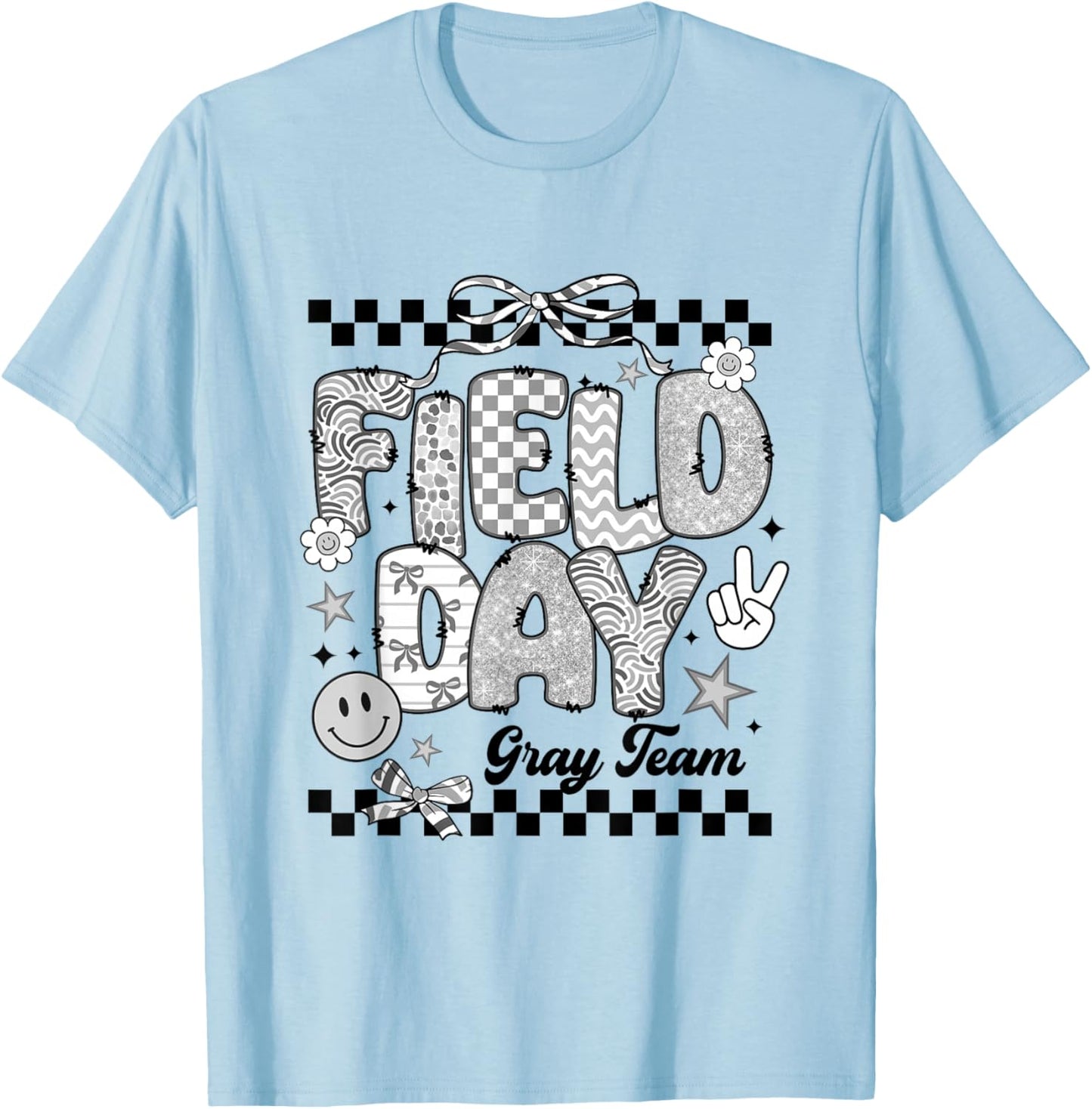 Gray Team Field Day 2026 Let The Games Begin Teacher Kids T-Shirt - T-Shirt | Light Blue