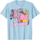 Hello 4th Fourth Grade Back To School Teacher Pink Leopard Women Girls Kids T-Shirt - T-Shirt | Light Blue
