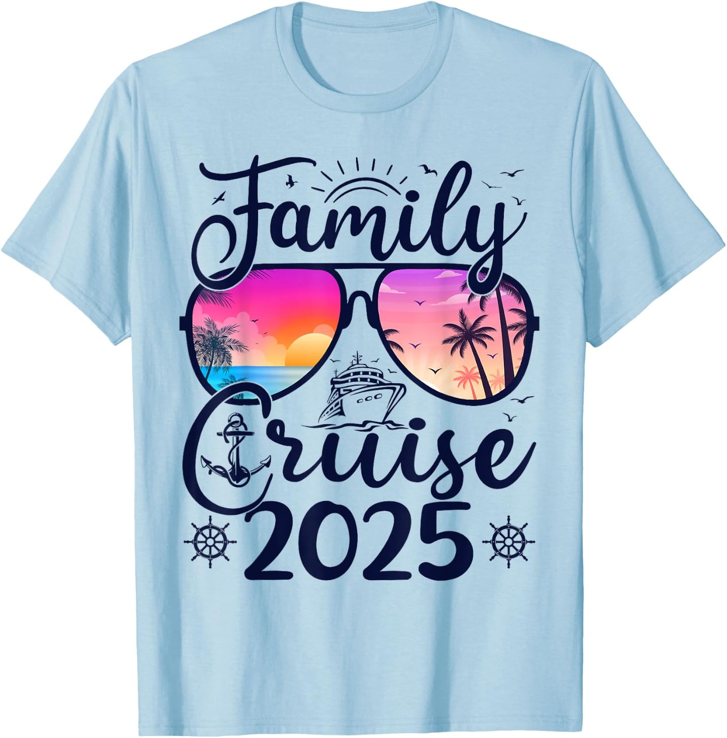 Family Cruise 2025 Summer Vacation Matching Family Cruise Men Women Kids T-Shirt - T-Shirt | Light Blue