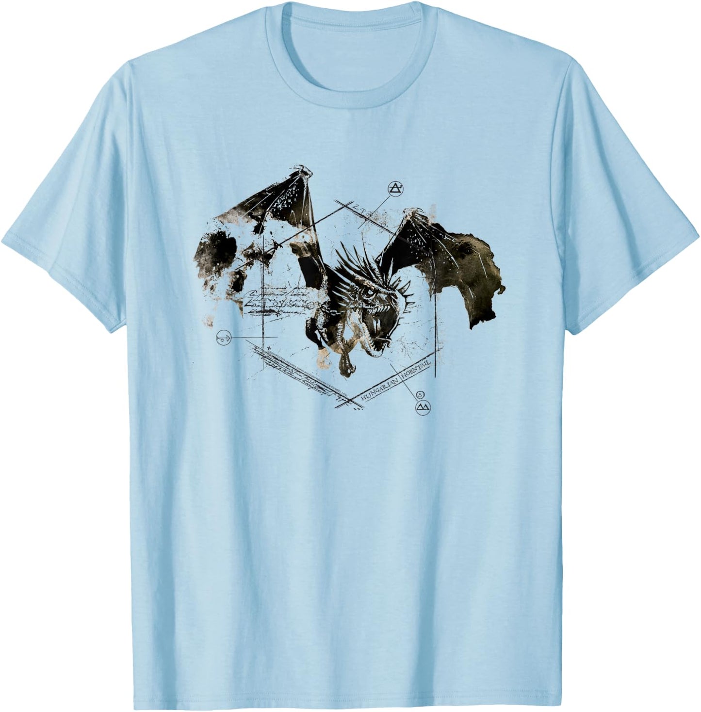 Harry Potter Hungarian Horntail T-Shirt - T-Shirt | Light Blue