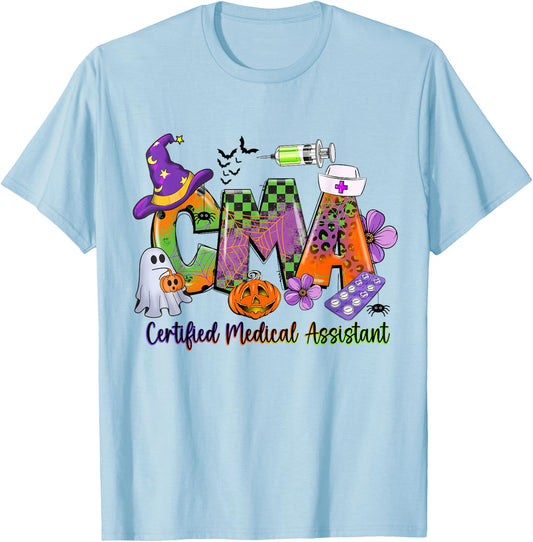 CMA Certification Medical Assistant Halloween Costumes T-Shirt - T-Shirt | Light Blue