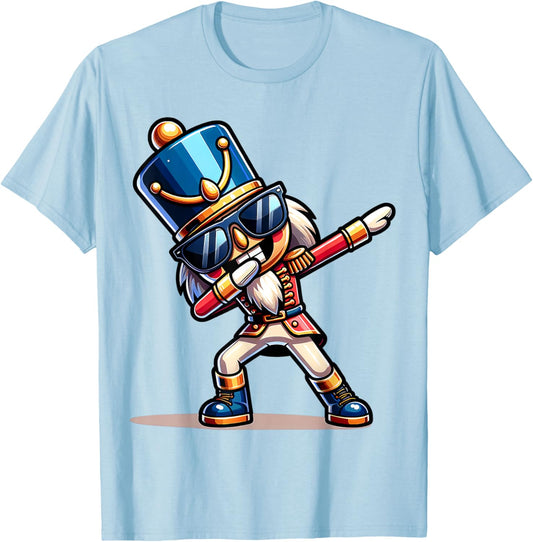 Christmas Nutcracker Dabbing Boys Santa Xmas Funny T-Shirt - T-Shirt | Light Blue