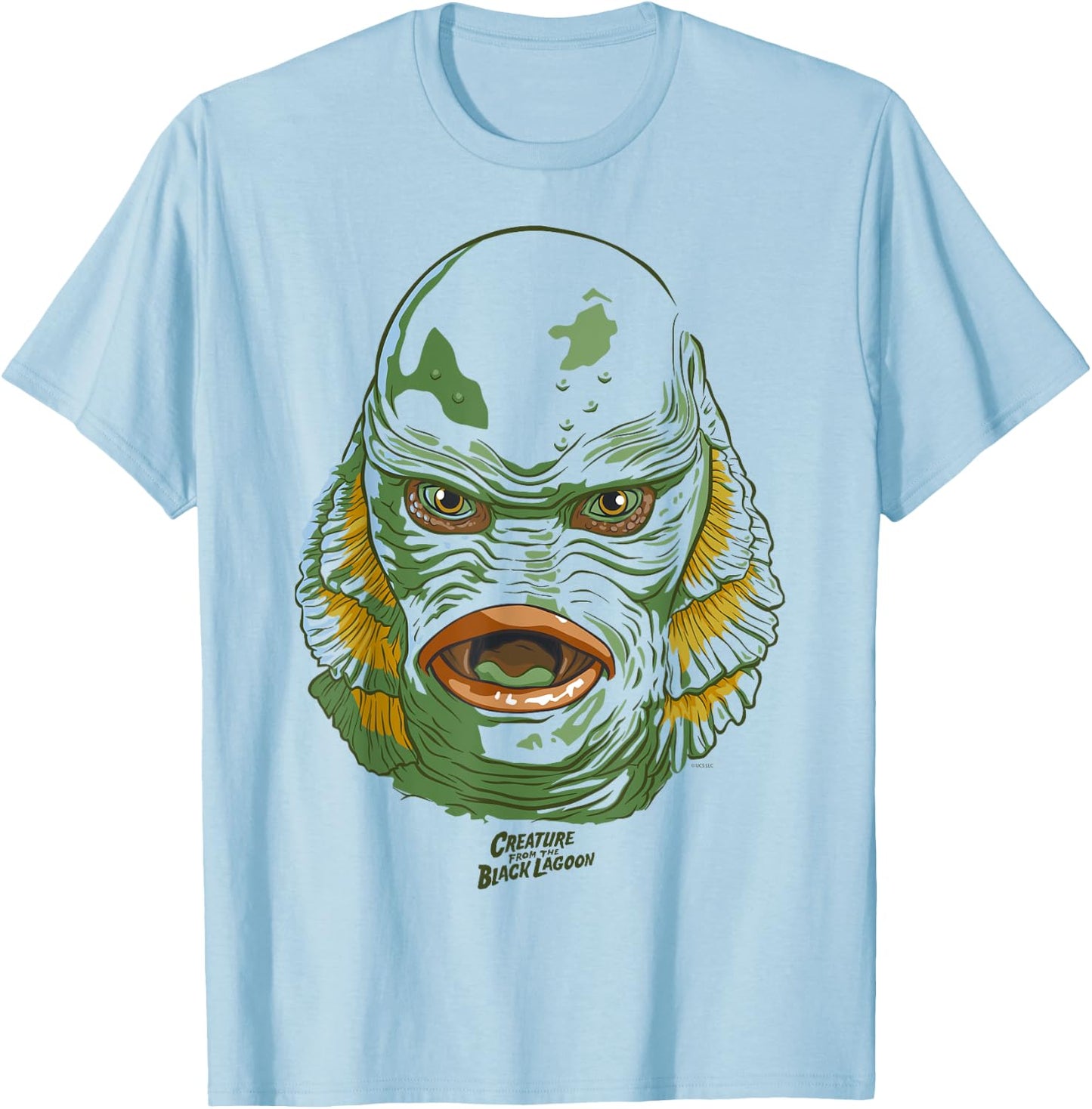 Universal Monsters Creature from the Black Lagoon Big Face T-Shirt - T-Shirt | Light Blue