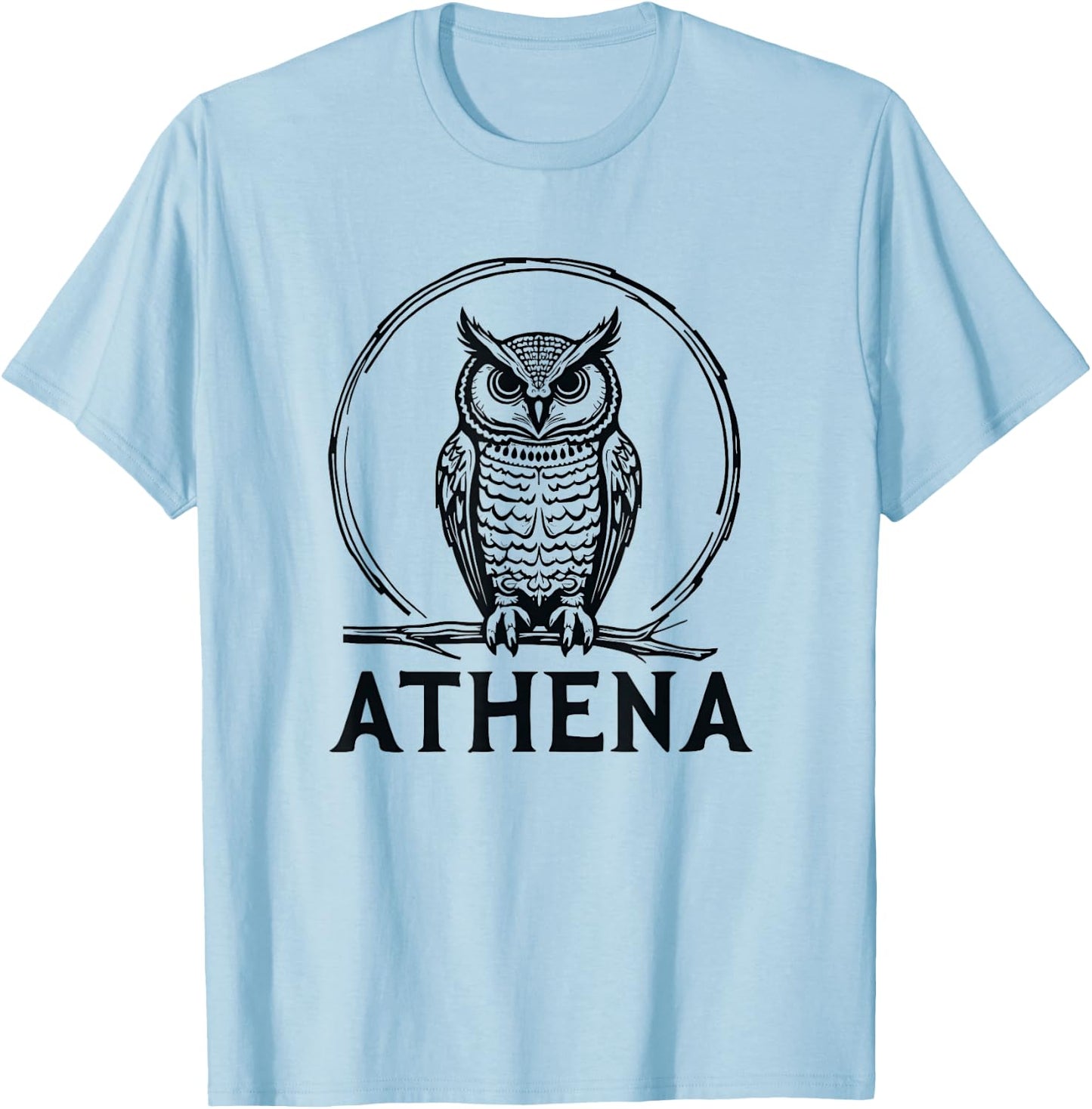 Athena Owl Symbol Greek Goddess Athena T-Shirt - T-Shirt | Light Blue