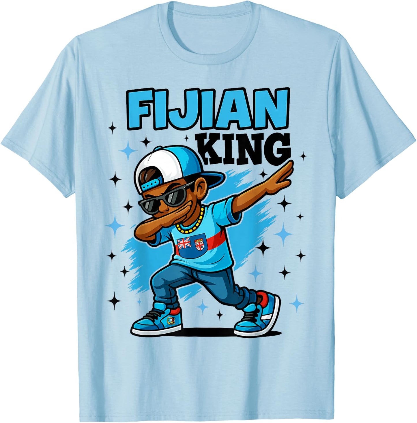 Fijian Pride Dab Style for Cool Island Boys Kids T-Shirt - T-Shirt | Light Blue