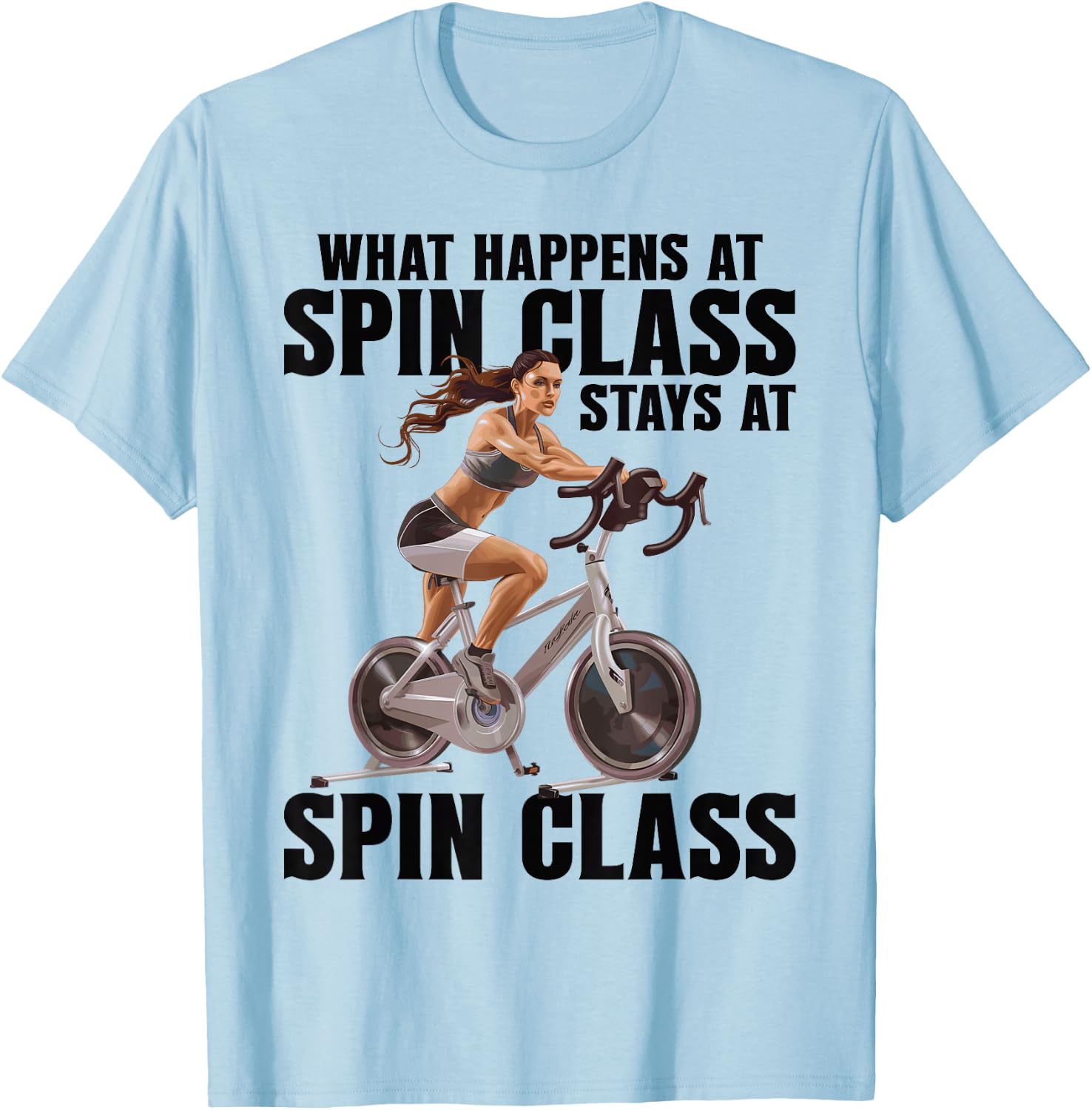 Indoor Cycling Spin Instructor Workout Spinning Spin Class T-Shirt - T-Shirt | Light Blue