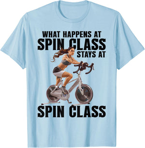 Indoor Cycling Spin Instructor Workout Spinning Spin Class T-Shirt - T-Shirt | Light Blue