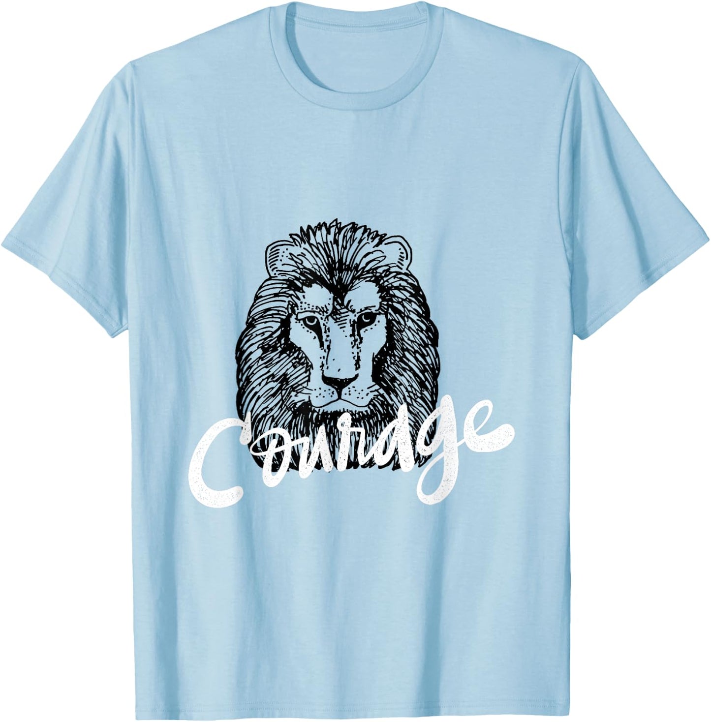 Lion Head Courage T-Shirt - T-Shirt | Light Blue