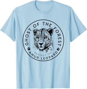 Ghost of The Forest Protect The Amur Leopard Conservation T-Shirt - T-Shirt | Light Blue