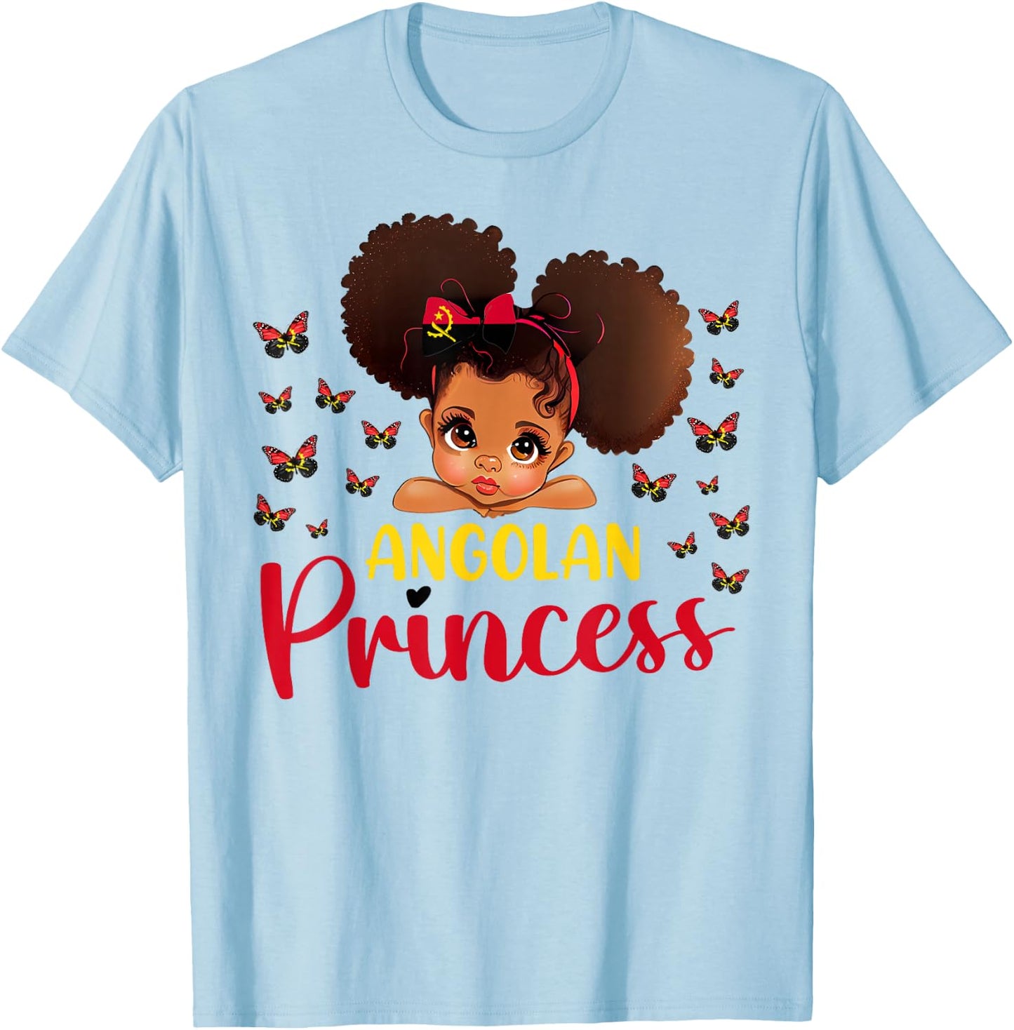 Angolan Princess Angola for Black Girls Kids T-Shirt - T-Shirt | Light Blue
